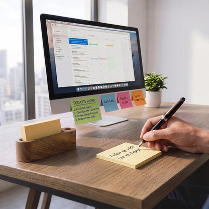 Business Card Holder for Desk, Minimalist Office Wooden Organizer