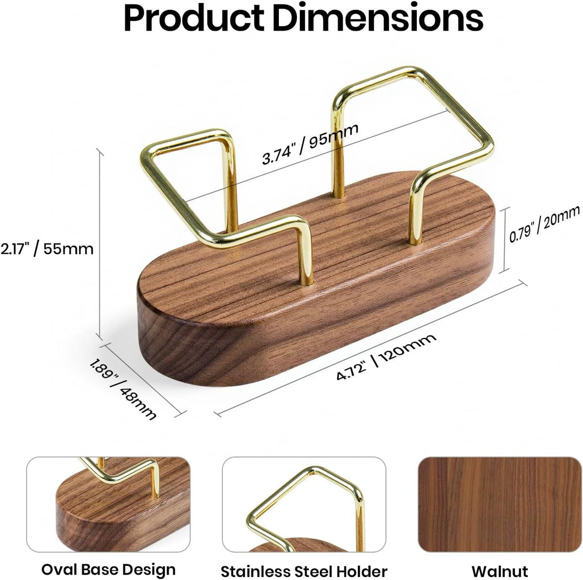 Business Card Holder for Desk, Minimalist Office Wooden Organizer