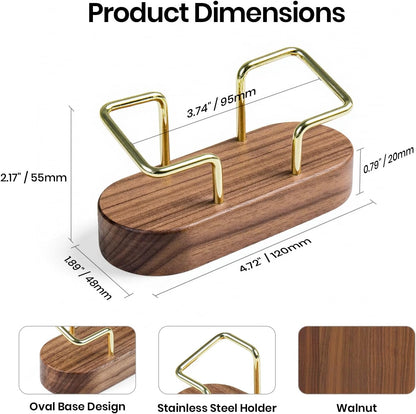 Business Card Holder for Desk, Minimalist Office Wooden Organizer
