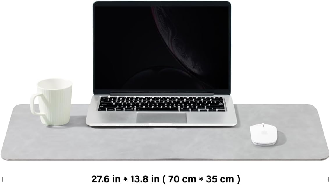 Distressed Leather Desk Mat - Non-Slip PU Desk Pad for Office and Home - Desk Organization and Accessories - Ideal for Large Mouse Pad and Desk Mats on Top of Desks(Tan,36"x 17")