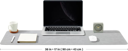 Distressed Leather Desk Mat - Non-Slip PU Desk Pad for Office and Home - Desk Organization and Accessories - Ideal for Large Mouse Pad and Desk Mats on Top of Desks(Tan,36"x 17")