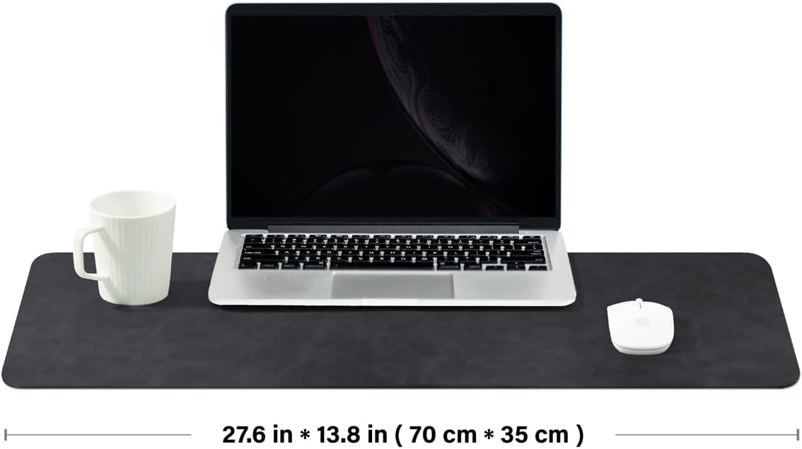 Distressed Leather Desk Mat - Non-Slip PU Desk Pad for Office and Home - Desk Organization and Accessories - Ideal for Large Mouse Pad and Desk Mats on Top of Desks(Tan,36"x 17")
