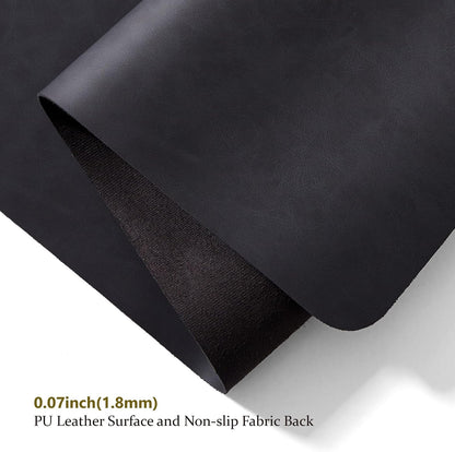 Distressed Leather Desk Mat - Non-Slip PU Desk Pad for Office and Home - Desk Organization and Accessories - Ideal for Large Mouse Pad and Desk Mats on Top of Desks(Tan,36"x 17")