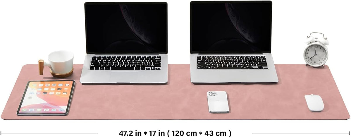 Distressed Leather Desk Mat - Non-Slip PU Desk Pad for Office and Home - Desk Organization and Accessories - Ideal for Large Mouse Pad and Desk Mats on Top of Desks(Tan,36"x 17")