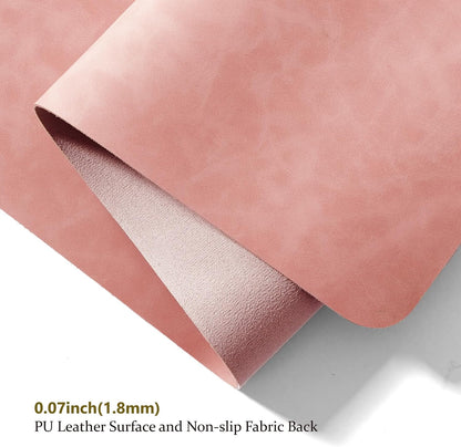 Distressed Leather Desk Mat - Non-Slip PU Desk Pad for Office and Home - Desk Organization and Accessories - Ideal for Large Mouse Pad and Desk Mats on Top of Desks(Tan,36"x 17")
