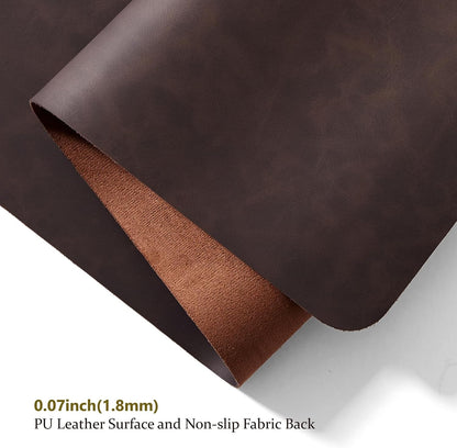 Distressed Leather Desk Mat - Non-Slip PU Desk Pad for Office and Home - Desk Organization and Accessories - Ideal for Large Mouse Pad and Desk Mats on Top of Desks(Tan,36"x 17")