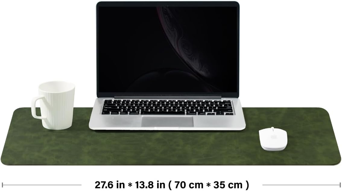 Distressed Leather Desk Mat - Non-Slip PU Desk Pad for Office and Home - Desk Organization and Accessories - Ideal for Large Mouse Pad and Desk Mats on Top of Desks(Tan,36"x 17")