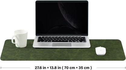 Distressed Leather Desk Mat - Non-Slip PU Desk Pad for Office and Home - Desk Organization and Accessories - Ideal for Large Mouse Pad and Desk Mats on Top of Desks(Tan,36"x 17")