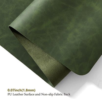 Distressed Leather Desk Mat - Non-Slip PU Desk Pad for Office and Home - Desk Organization and Accessories - Ideal for Large Mouse Pad and Desk Mats on Top of Desks(Tan,36"x 17")