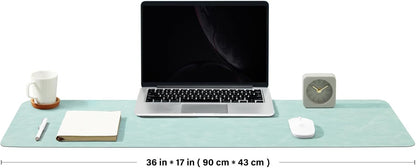 Distressed Leather Desk Mat - Non-Slip PU Desk Pad for Office and Home - Desk Organization and Accessories - Ideal for Large Mouse Pad and Desk Mats on Top of Desks(Tan,36"x 17")