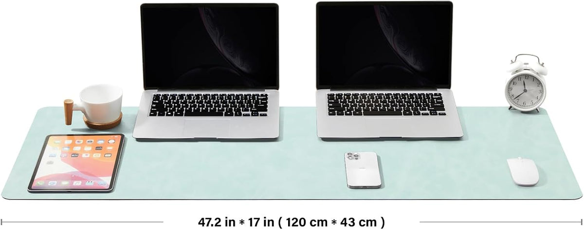 Distressed Leather Desk Mat - Non-Slip PU Desk Pad for Office and Home - Desk Organization and Accessories - Ideal for Large Mouse Pad and Desk Mats on Top of Desks(Tan,36"x 17")