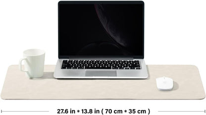 Distressed Leather Desk Mat - Non-Slip PU Desk Pad for Office and Home - Desk Organization and Accessories - Ideal for Large Mouse Pad and Desk Mats on Top of Desks(Tan,36"x 17")