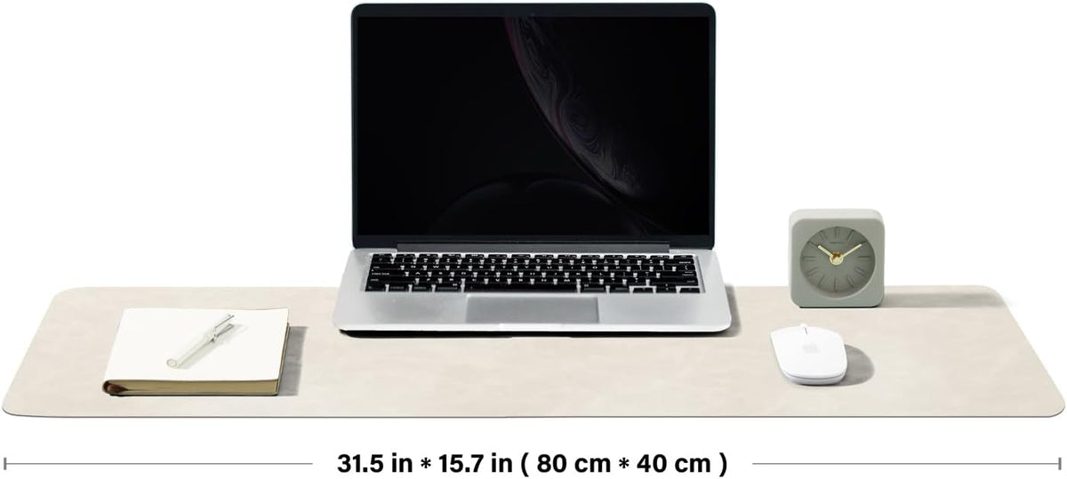Distressed Leather Desk Mat - Non-Slip PU Desk Pad for Office and Home - Desk Organization and Accessories - Ideal for Large Mouse Pad and Desk Mats on Top of Desks(Tan,36"x 17")