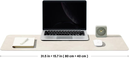 Distressed Leather Desk Mat - Non-Slip PU Desk Pad for Office and Home - Desk Organization and Accessories - Ideal for Large Mouse Pad and Desk Mats on Top of Desks(Tan,36"x 17")
