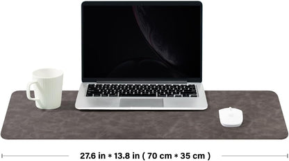 Distressed Leather Desk Mat - Non-Slip PU Desk Pad for Office and Home - Desk Organization and Accessories - Ideal for Large Mouse Pad and Desk Mats on Top of Desks(Tan,36"x 17")