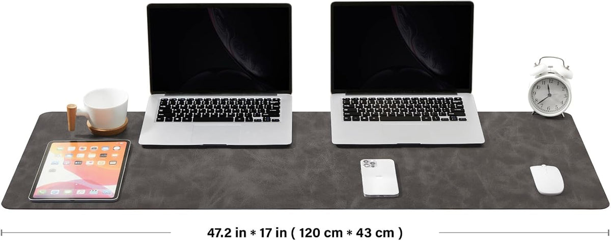 Distressed Leather Desk Mat - Non-Slip PU Desk Pad for Office and Home - Desk Organization and Accessories - Ideal for Large Mouse Pad and Desk Mats on Top of Desks(Tan,36"x 17")