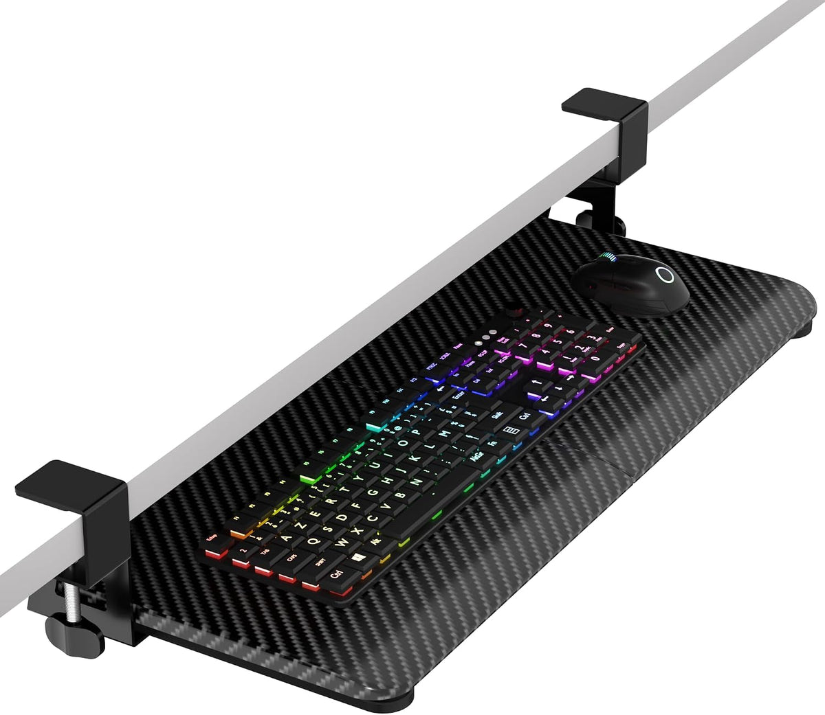 Keyboard Tray Under Desk, Keyboard Holder&Drawer with C-Clamp 25.6"x11.8"