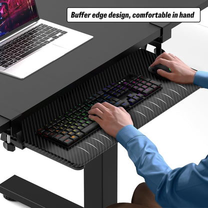 Keyboard Tray Under Desk, Keyboard Holder&Drawer with C-Clamp 25.6"x11.8"