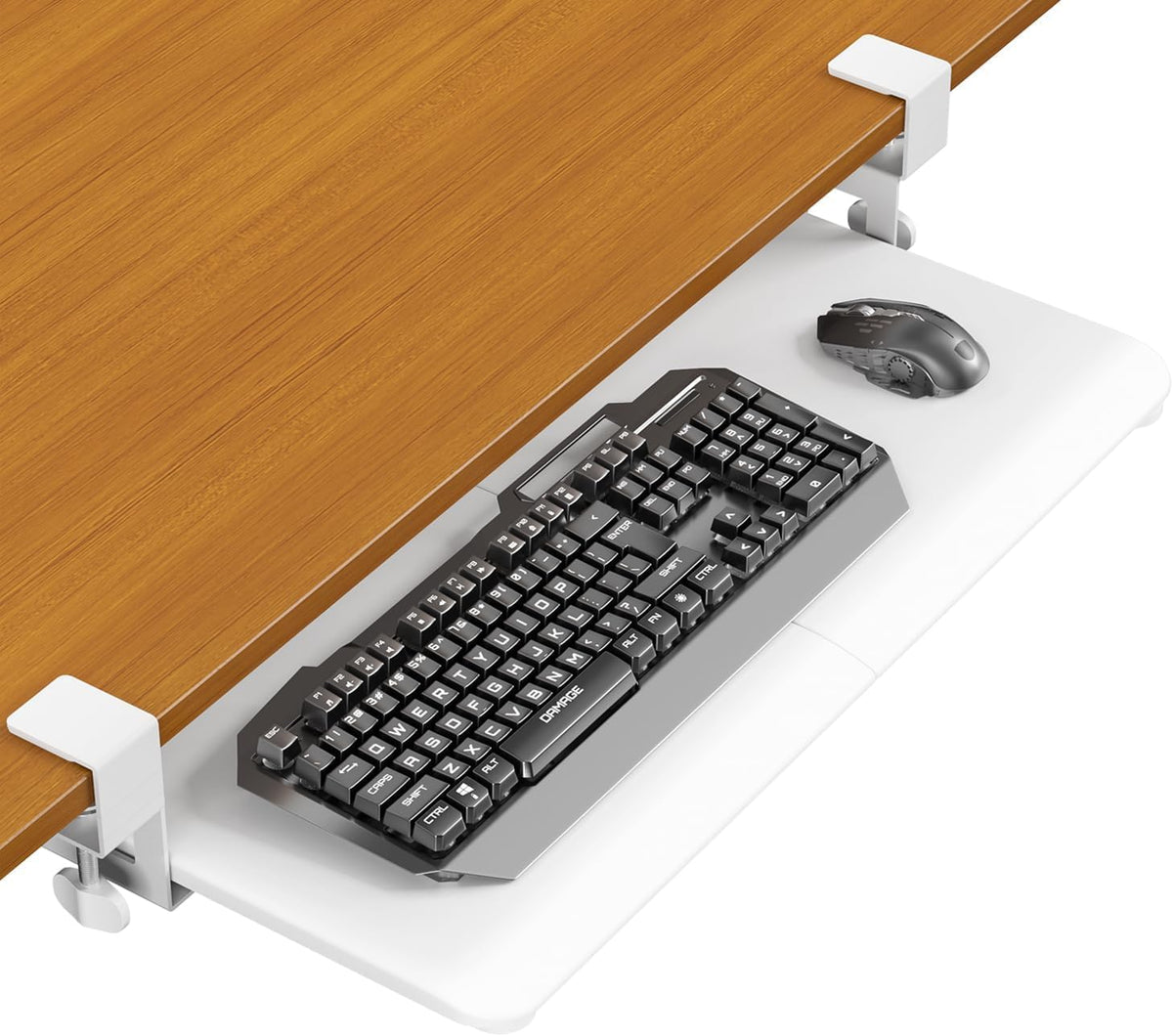 Keyboard Tray Under Desk, Keyboard Holder&Drawer with C-Clamp 25.6"x11.8"