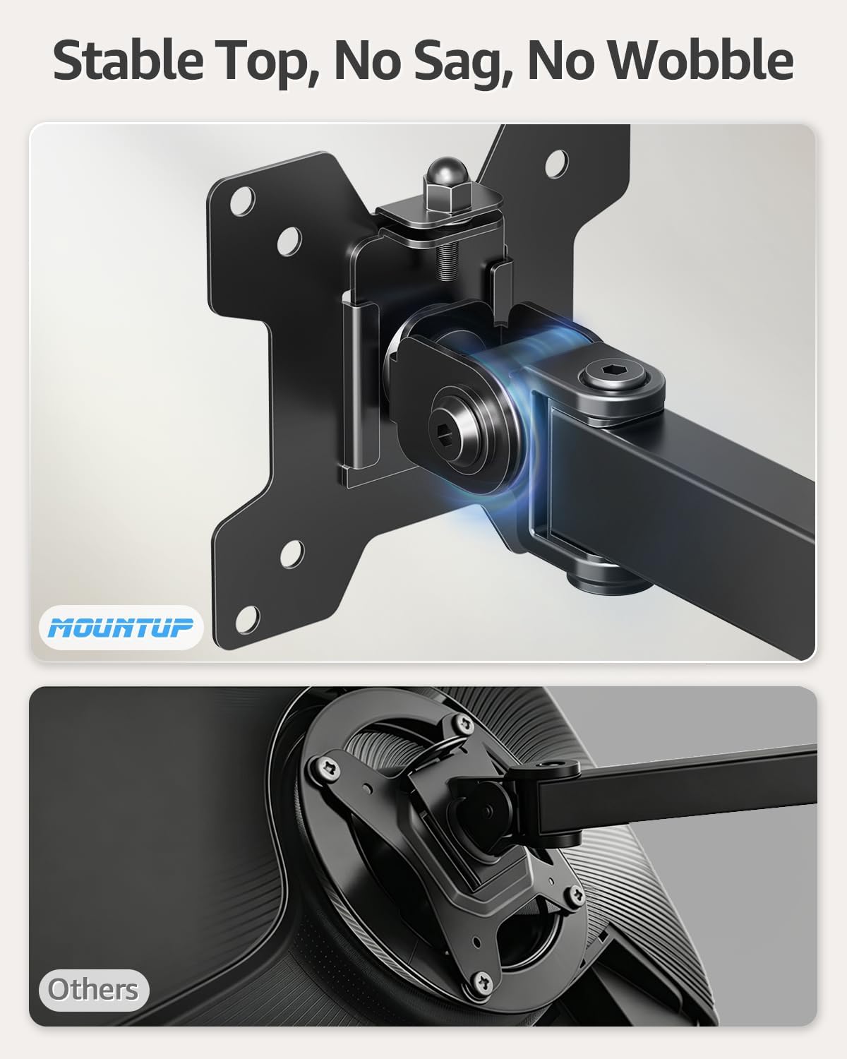 Dual Monitor Stand, Vertical Monitor Mount for 2 Max 32 inch Stack Screen Monitors, Height Adjustable, Swivel, Tilt Monitor Desk Mount with C Clamp Grommet Base, Home Office