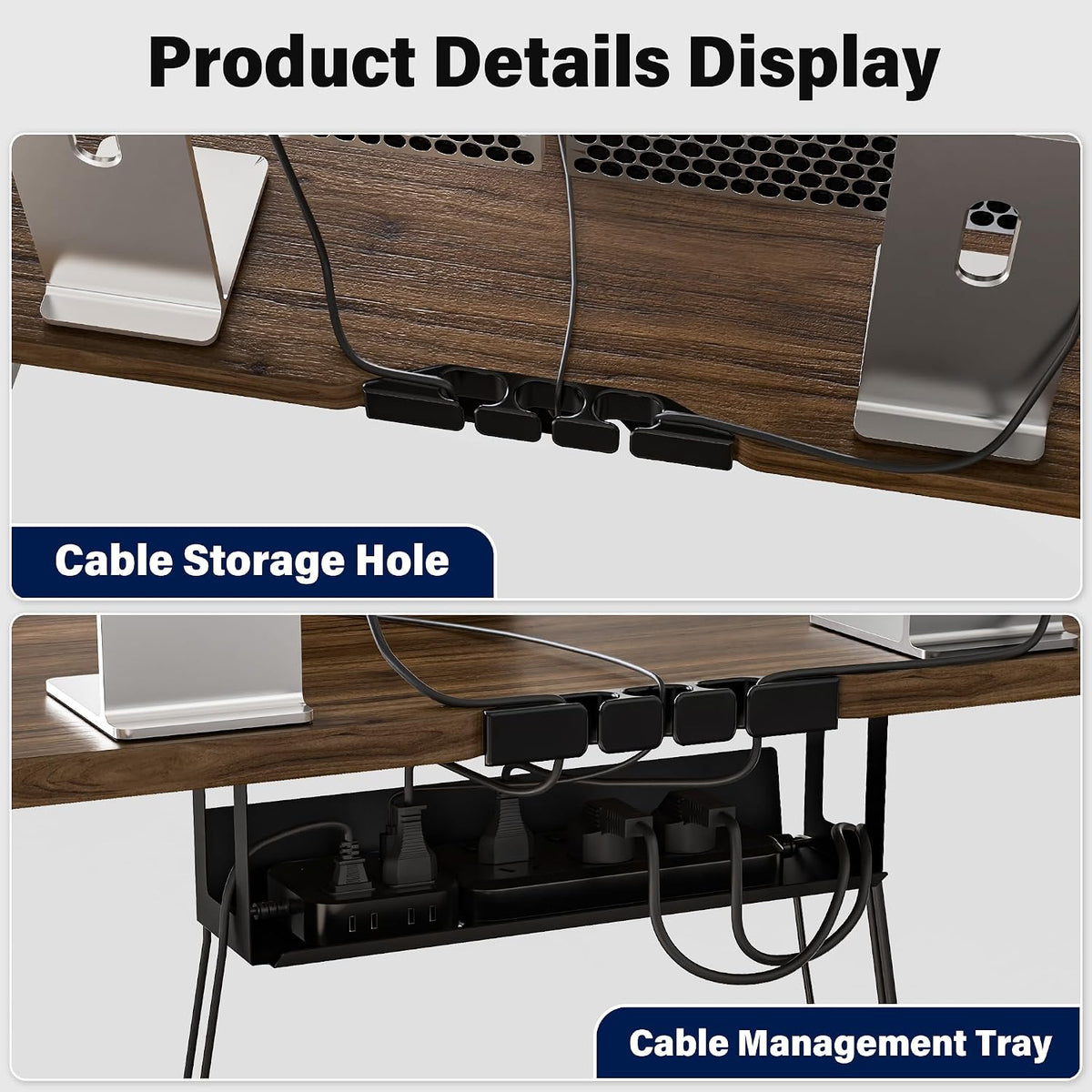 Electric Standing Desk, 63 x 30 Inch, Rustic Brown