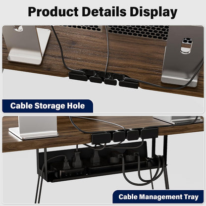 Electric Standing Desk, 63 x 30 Inch, Rustic Brown