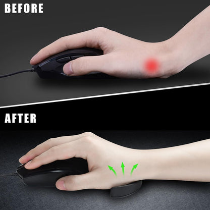 Right-Handed Truly Ergonomic Wrist Rest for Mouse 2 Pack Black