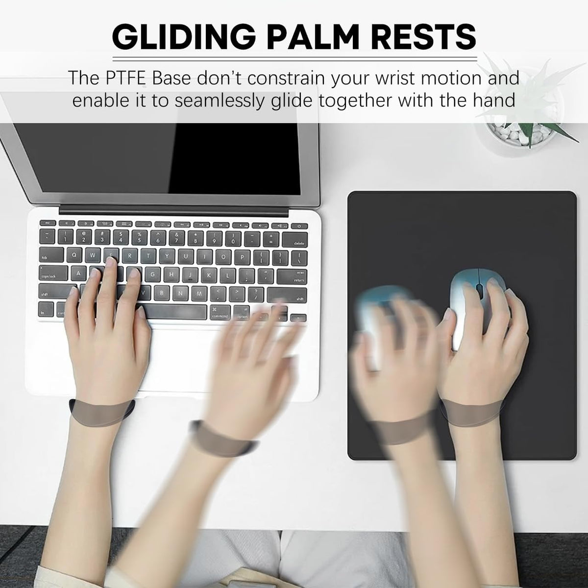 Right-Handed Truly Ergonomic Wrist Rest for Mouse 2 Pack Black