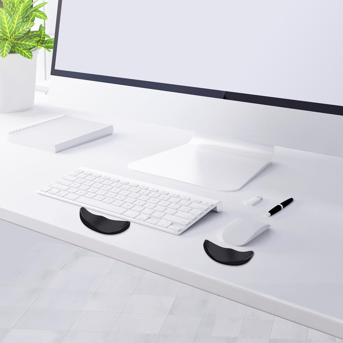 Right-Handed Truly Ergonomic Wrist Rest for Mouse 2 Pack Black