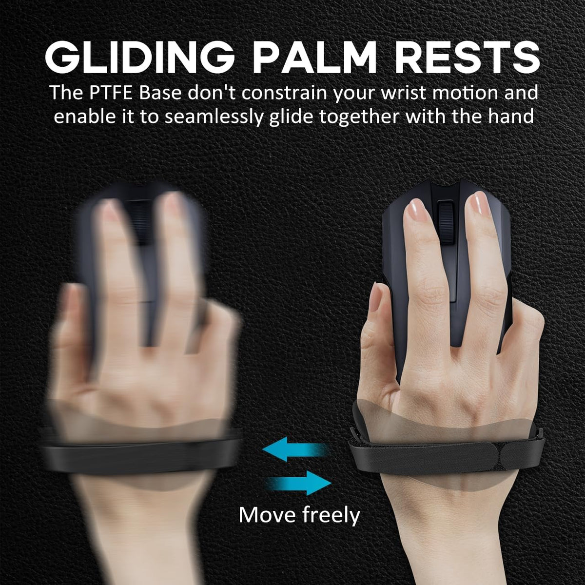 Right-Handed Truly Ergonomic Wrist Rest for Mouse 2 Pack Black