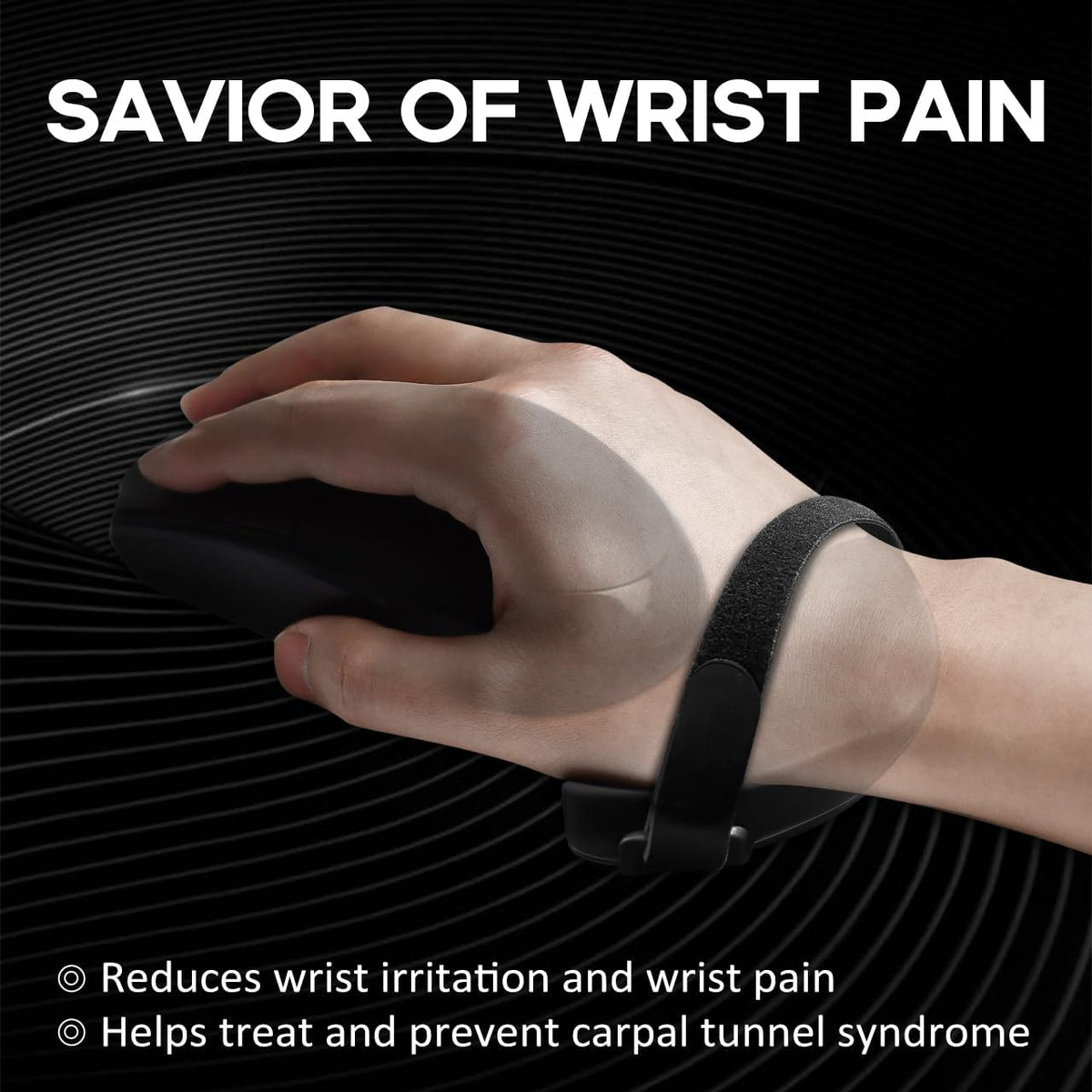 Right-Handed Truly Ergonomic Wrist Rest for Mouse 2 Pack Black