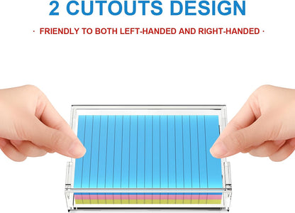 Acrylic Notepad Holder Dispenser - 4x6 in Sticky Note Memo Holder Self-Stick Note Pad Organizer (W/O Pads) Office Desk Accessories School Supplies, Crystal Clear
