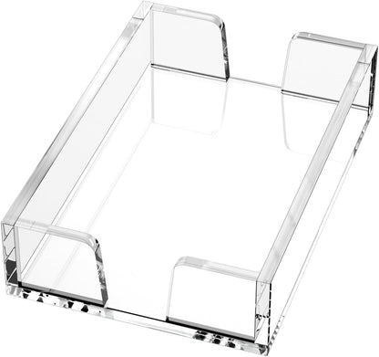 Acrylic Notepad Holder Dispenser - 4x6 in Sticky Note Memo Holder Self-Stick Note Pad Organizer (W/O Pads) Office Desk Accessories School Supplies, Crystal Clear