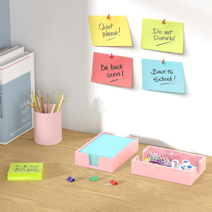Acrylic Notepad Holder Dispenser - 4x6 in Sticky Note Memo Holder Self-Stick Note Pad Organizer (W/O Pads) Office Desk Accessories School Supplies, Crystal Clear