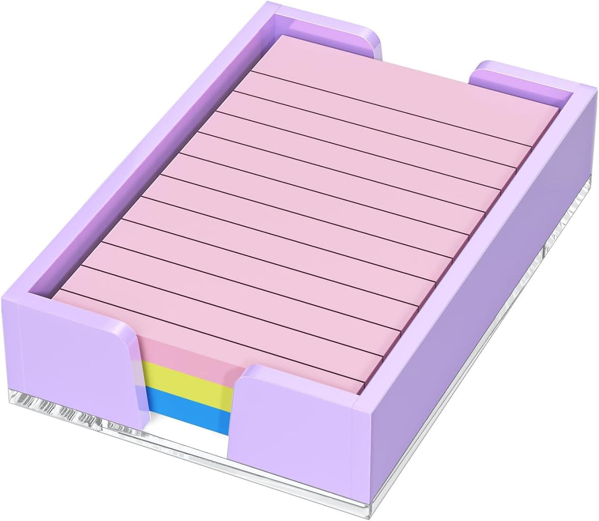 Acrylic Notepad Holder Dispenser - 4x6 in Sticky Note Memo Holder Self-Stick Note Pad Organizer (W/O Pads) Office Desk Accessories School Supplies, Crystal Clear