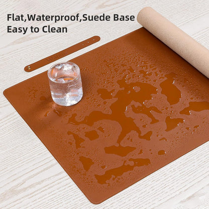 Desk Pad Blotter, 36x17 in Large PU Leather Mouse Pad,Waterproof Non-Slip Writing Desktop Protector Mat,Office Desk Accessory,Brown