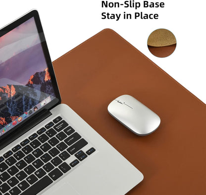Desk Pad Blotter, 36x17 in Large PU Leather Mouse Pad,Waterproof Non-Slip Writing Desktop Protector Mat,Office Desk Accessory,Brown