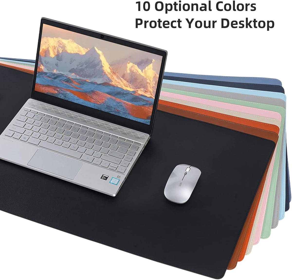 Desk Pad Blotter, 36x17 in Large PU Leather Mouse Pad,Waterproof Non-Slip Writing Desktop Protector Mat,Office Desk Accessory,Brown