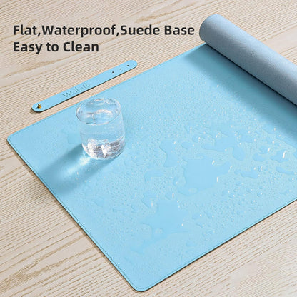 Desk Pad Blotter, 36x17 in Large PU Leather Mouse Pad,Waterproof Non-Slip Writing Desktop Protector Mat,Office Desk Accessory,Brown