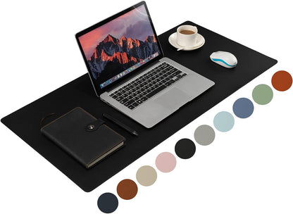 Desk Pad Blotter, 36x17 in Large PU Leather Mouse Pad,Waterproof Non-Slip Writing Desktop Protector Mat,Office Desk Accessory,Brown