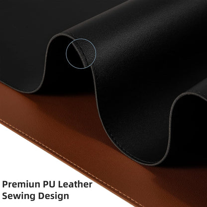 Desk Pad Blotter, 36x17 in Large PU Leather Mouse Pad,Waterproof Non-Slip Writing Desktop Protector Mat,Office Desk Accessory,Brown