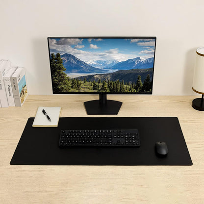 Desk Pad Blotter, 36x17 in Large PU Leather Mouse Pad,Waterproof Non-Slip Writing Desktop Protector Mat,Office Desk Accessory,Brown