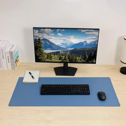 Desk Pad Blotter, 36x17 in Large PU Leather Mouse Pad,Waterproof Non-Slip Writing Desktop Protector Mat,Office Desk Accessory,Brown