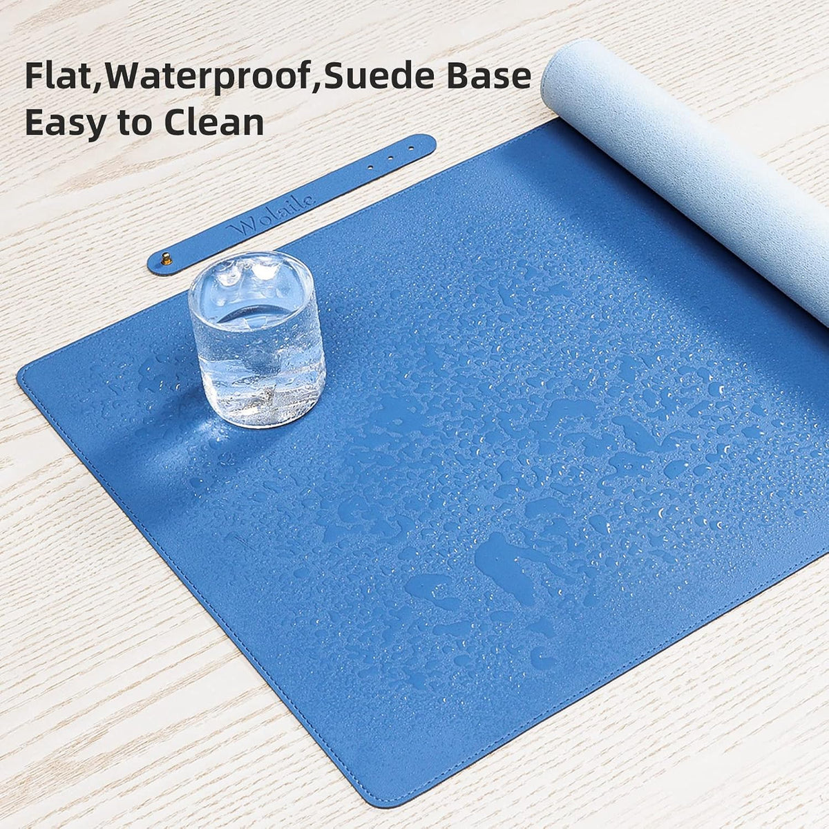 Desk Pad Blotter, 36x17 in Large PU Leather Mouse Pad,Waterproof Non-Slip Writing Desktop Protector Mat,Office Desk Accessory,Brown