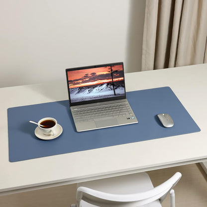 Desk Pad Blotter, 36x17 in Large PU Leather Mouse Pad,Waterproof Non-Slip Writing Desktop Protector Mat,Office Desk Accessory,Brown