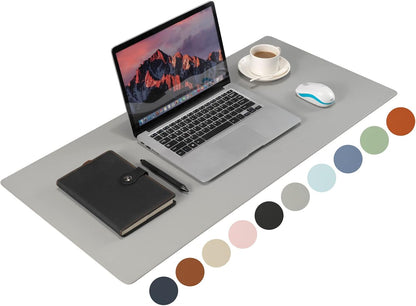 Desk Pad Blotter, 36x17 in Large PU Leather Mouse Pad,Waterproof Non-Slip Writing Desktop Protector Mat,Office Desk Accessory,Brown