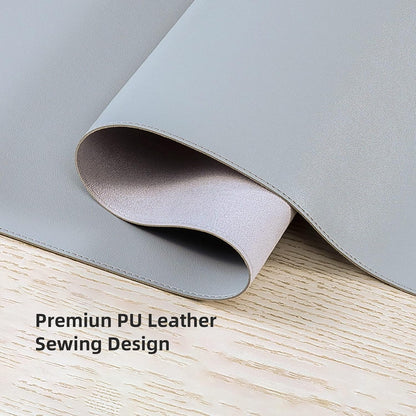 Desk Pad Blotter, 36x17 in Large PU Leather Mouse Pad,Waterproof Non-Slip Writing Desktop Protector Mat,Office Desk Accessory,Brown