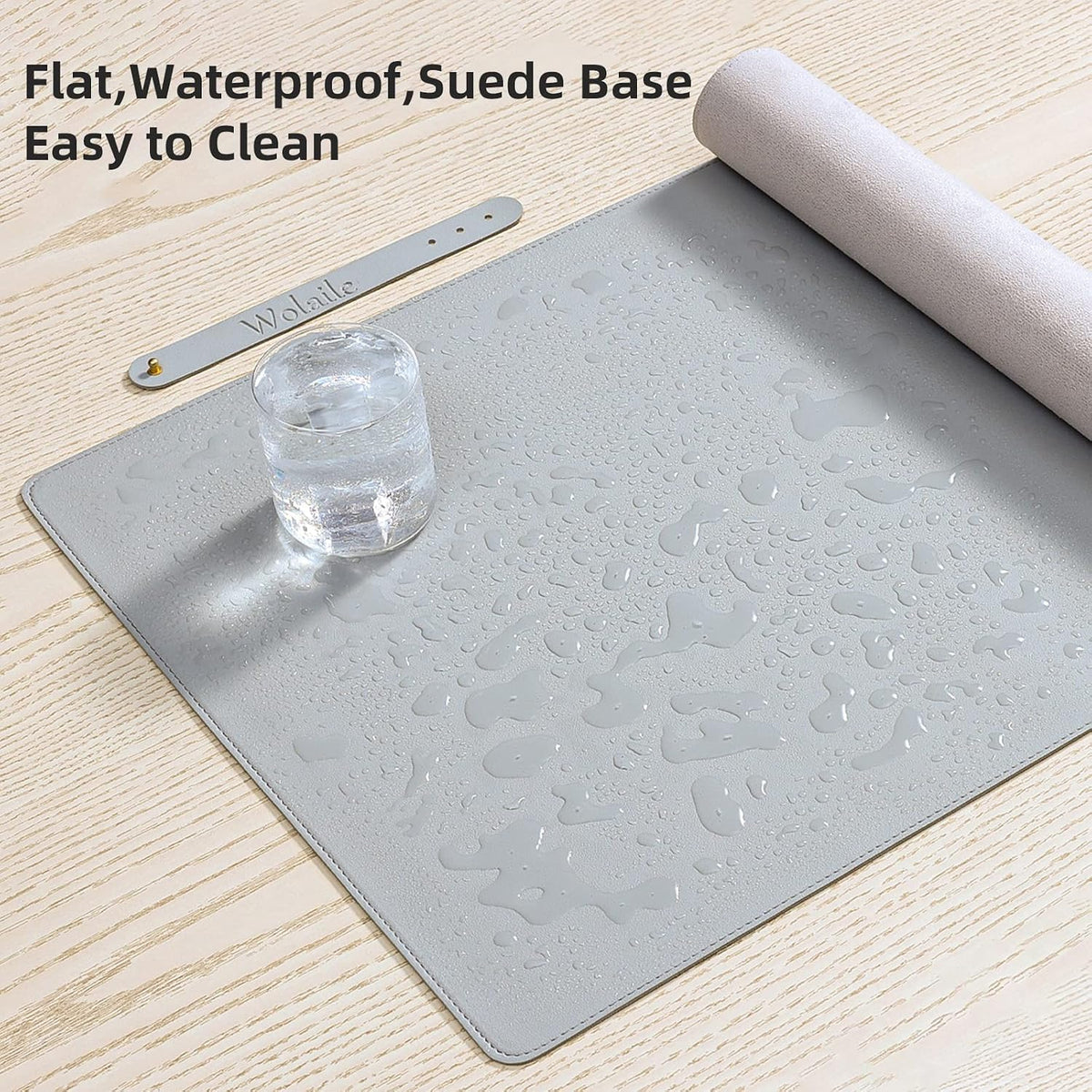 Desk Pad Blotter, 36x17 in Large PU Leather Mouse Pad,Waterproof Non-Slip Writing Desktop Protector Mat,Office Desk Accessory,Brown
