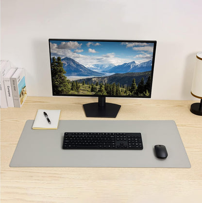 Desk Pad Blotter, 36x17 in Large PU Leather Mouse Pad,Waterproof Non-Slip Writing Desktop Protector Mat,Office Desk Accessory,Brown