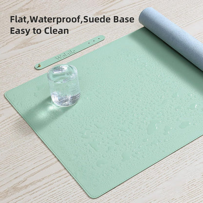 Desk Pad Blotter, 36x17 in Large PU Leather Mouse Pad,Waterproof Non-Slip Writing Desktop Protector Mat,Office Desk Accessory,Brown